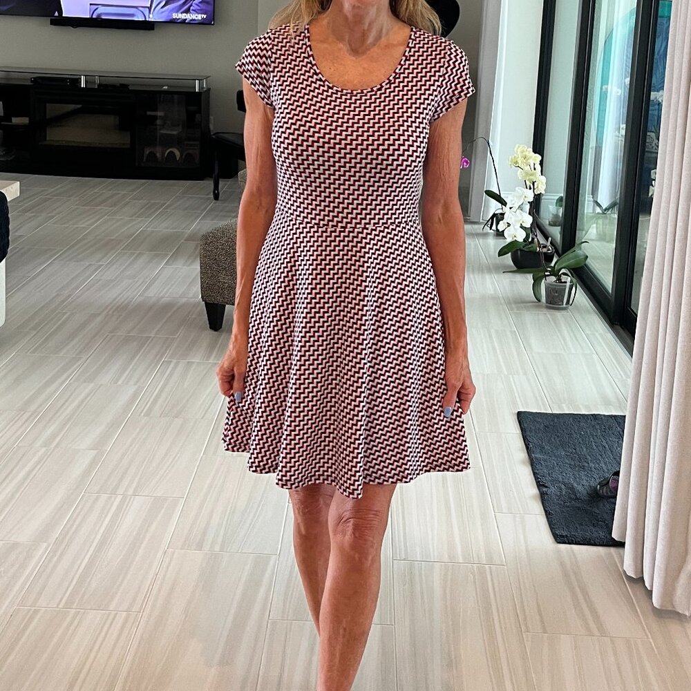 Michael Michael Kors Geometric Fit & Flare Dress Size S